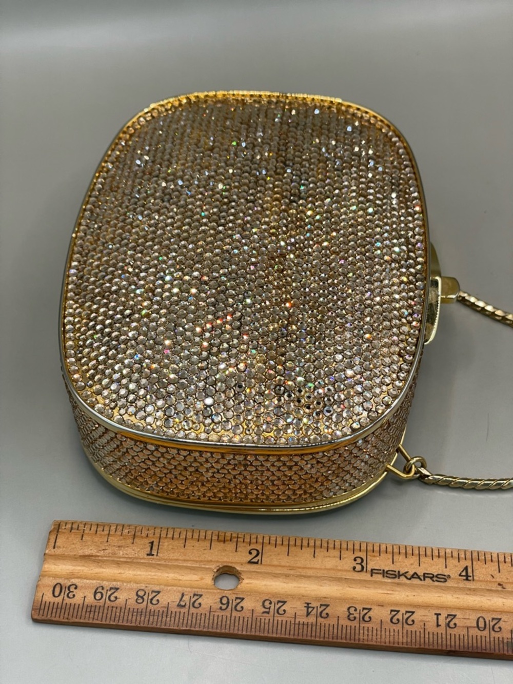 JUDITH LEIBER READ! USED Floral Swarovski Crystals GoldTone Shoulder Bag/Purse - Picture 9 of 15